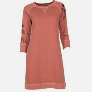 Sweatshirt Dress Embroidered Loungewear Lg Boho Cottagecore